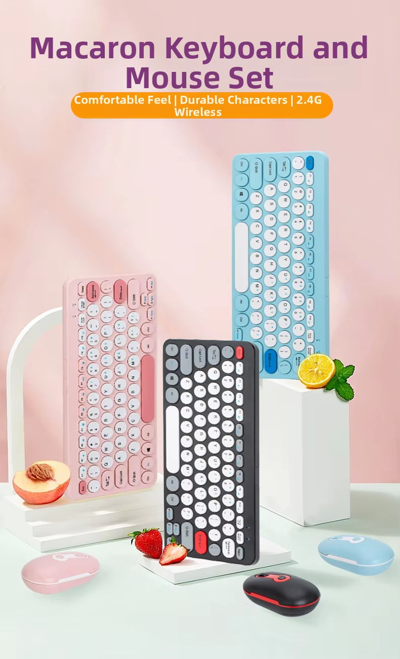 2.4G Mini Mechanical USB Wireless Keyboard Mouse Set Mute Button 78 Keys Ergonomic Design Compatible Mac Windows 1600dpi - Image 19