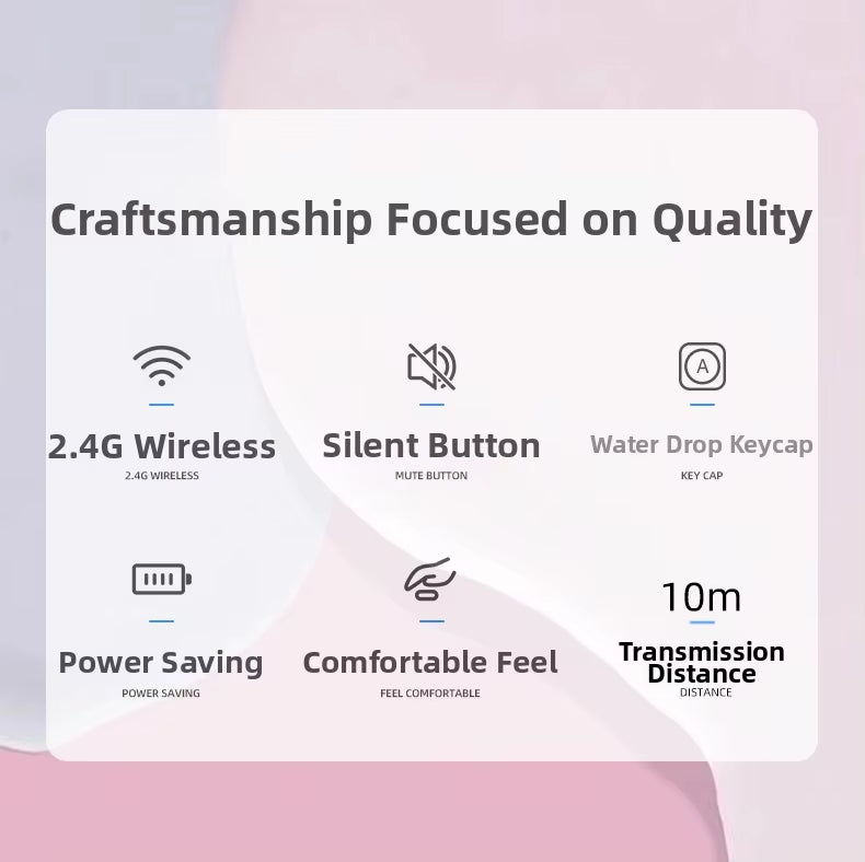 2.4G Mini Mechanical USB Wireless Keyboard Mouse Set Mute Button 78 Keys Ergonomic Design Compatible Mac Windows 1600dpi - Image 6