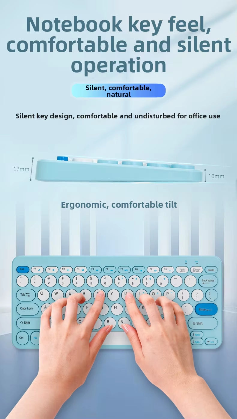 2.4G Mini Mechanical USB Wireless Keyboard Mouse Set Mute Button 78 Keys Ergonomic Design Compatible Mac Windows 1600dpi - Image 21