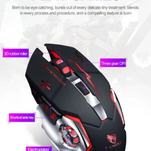 Gaming New Rechargeable Wireless Mouse Mute Office Game Laptop for Laptop PC