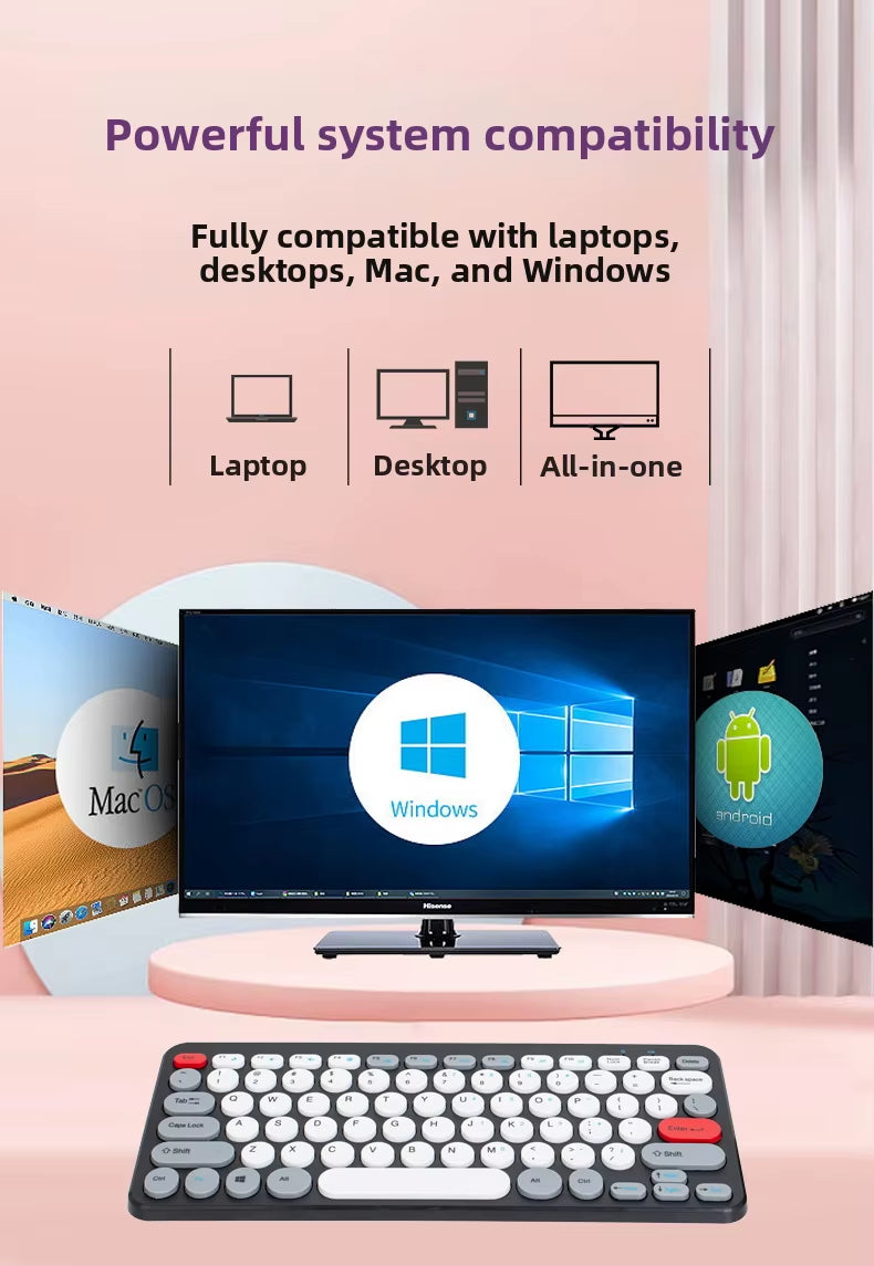 2.4G Mini Mechanical USB Wireless Keyboard Mouse Set Mute Button 78 Keys Ergonomic Design Compatible Mac Windows 1600dpi - Image 24