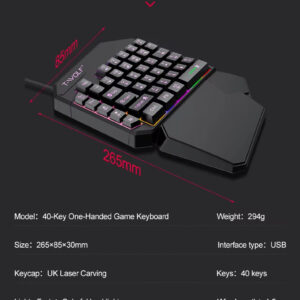 2025 New Product TWOLF TF900 Mechanical Gaming Wired Single Keyboard and Mouse with Converter for Phone Eat Chicken Game