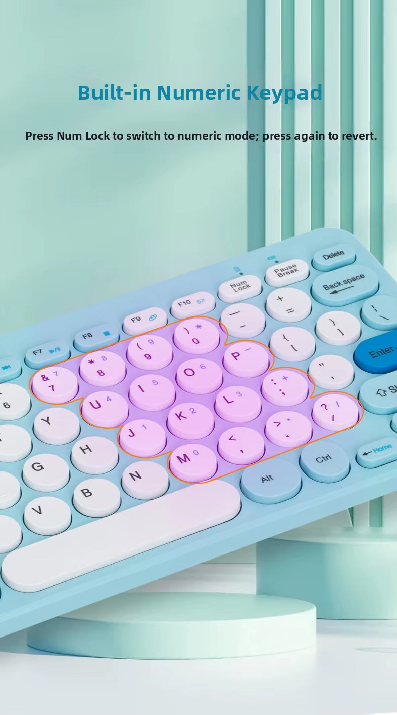2.4G Mini Mechanical USB Wireless Keyboard Mouse Set Mute Button 78 Keys Ergonomic Design Compatible Mac Windows 1600dpi - Image 22