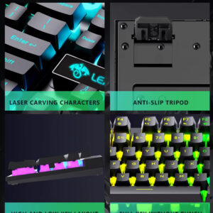 RGB Lighting Desktop Game Combo Set Home Mouse and Mechanical Keyboard with Wired Connection Keyboard and Mouse
