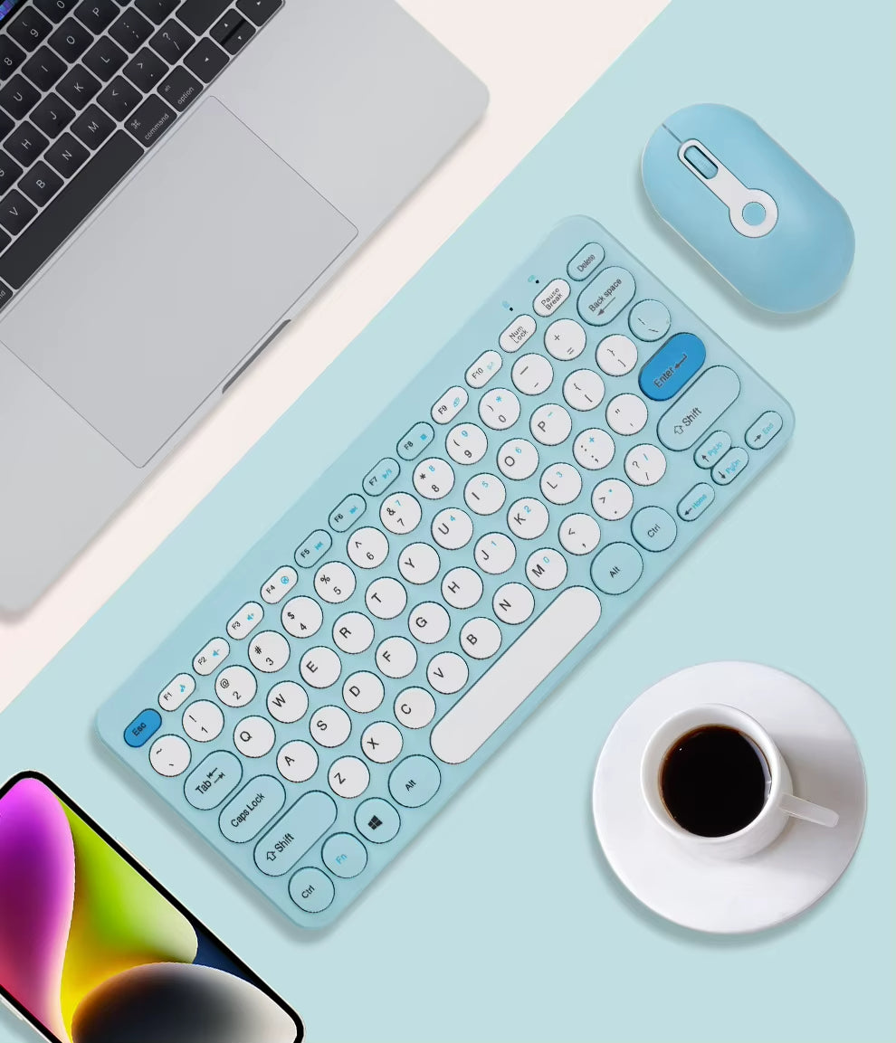 2.4G Mini Mechanical USB Wireless Keyboard Mouse Set Mute Button 78 Keys Ergonomic Design Compatible Mac Windows 1600dpi - Image 11