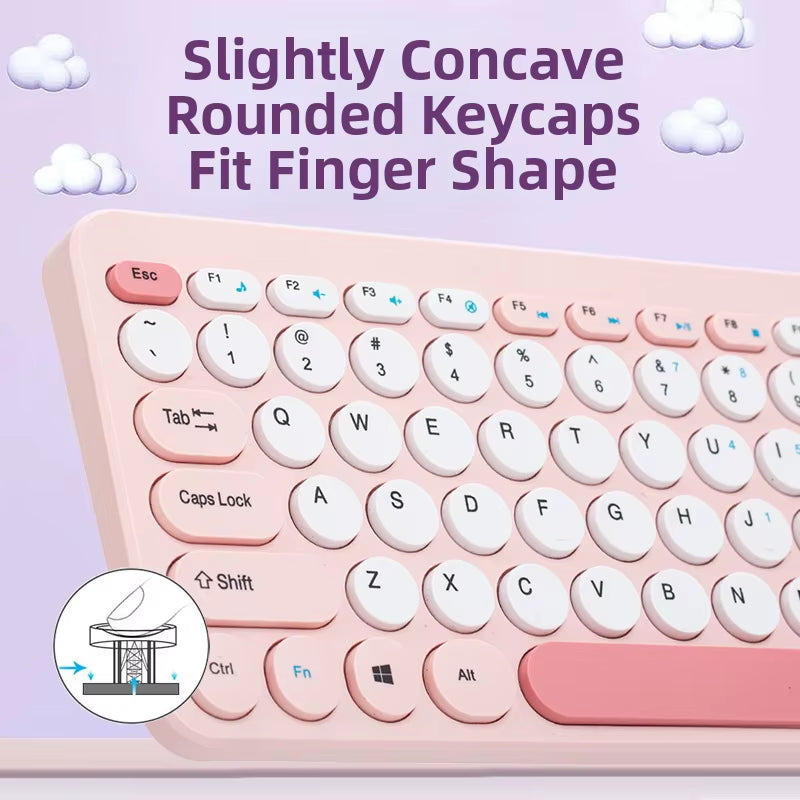 2.4G Mini Mechanical USB Wireless Keyboard Mouse Set Mute Button 78 Keys Ergonomic Design Compatible Mac Windows 1600dpi - Image 17